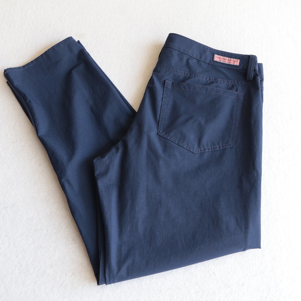 Vineyard Vines On The Go Pants Mens Size 34x30 Navy Lightweight Preppy Golf